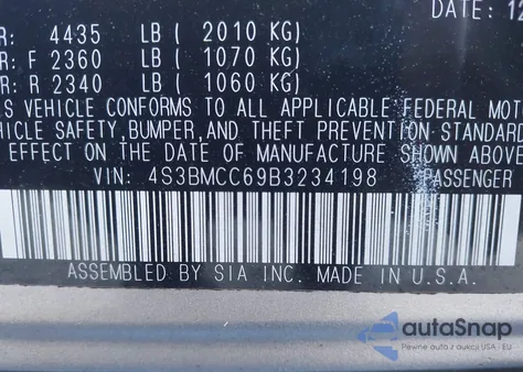 2011 Subaru Legacy 2.5I Premium from USA, damaged, VIN 4S3BMCC69B3234198